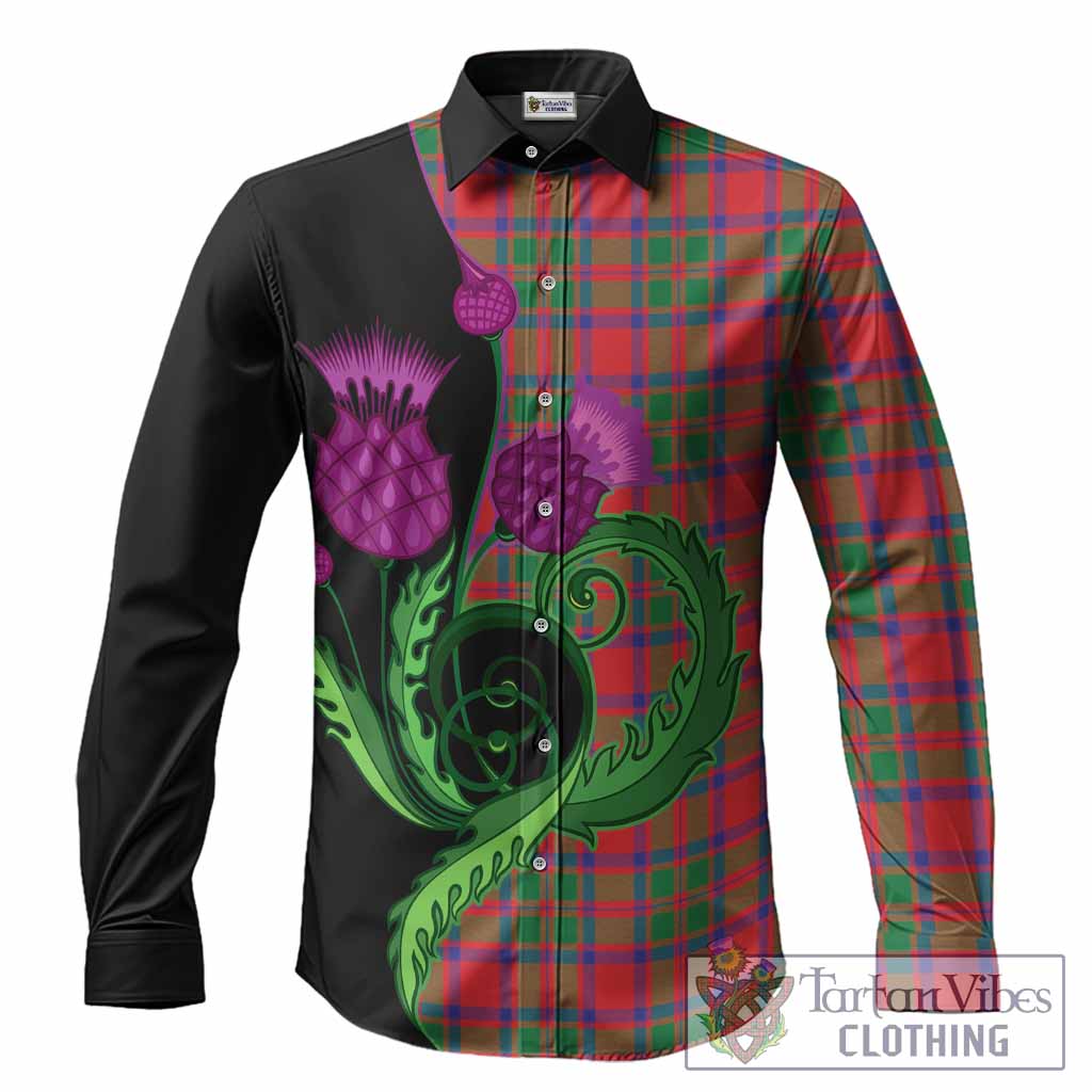 MacIntosh (McIntosh) Tartan Long Sleeve Button Shirts Traditional Scottish Thistle