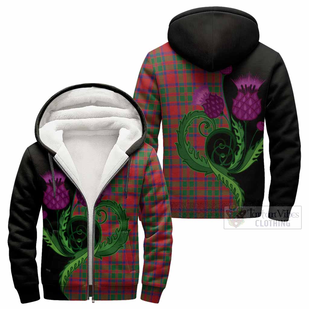 MacIntosh (McIntosh) Tartan Sherpa Hoodie Traditional Scottish Thistle