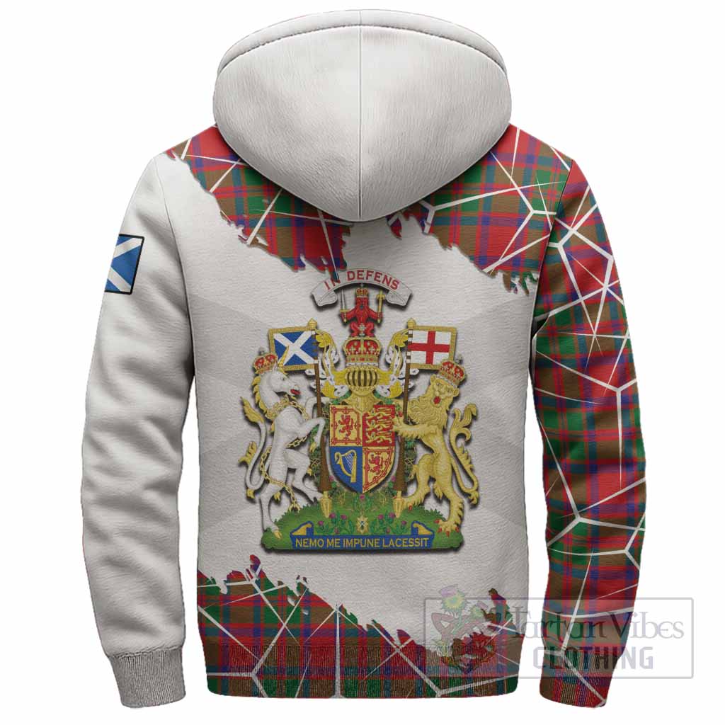 MacIntosh (McIntosh) Tartan Sherpa Hoodie with Family Crest and Lion Rampant Grunge Style