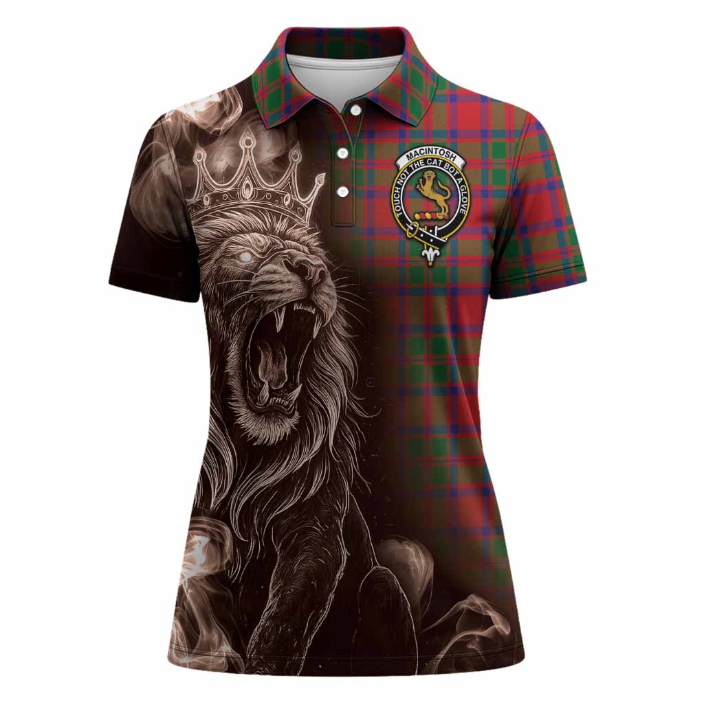 MacIntosh (McIntosh) Tartan Women Polo Shirt Roaring Lion Heritage