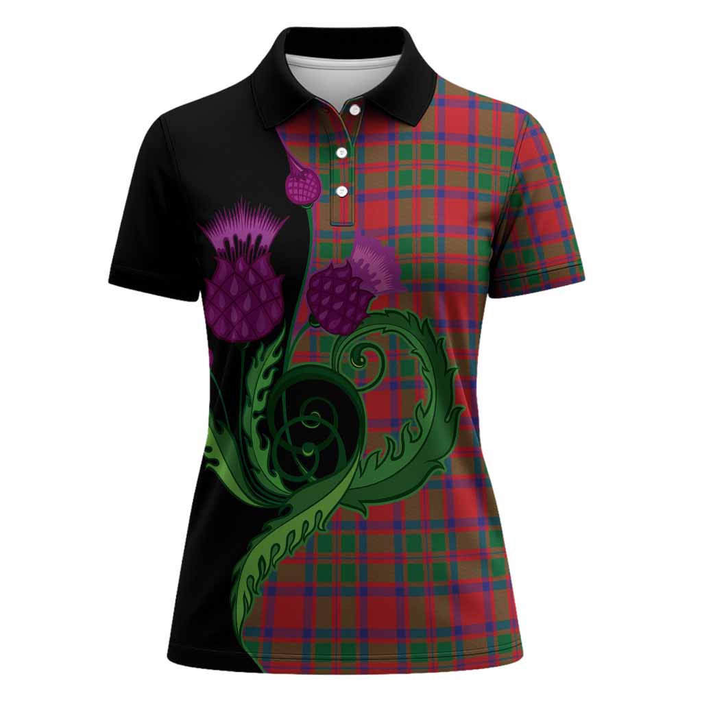 MacIntosh (McIntosh) Tartan Women Polo Shirt Traditional Scottish Thistle
