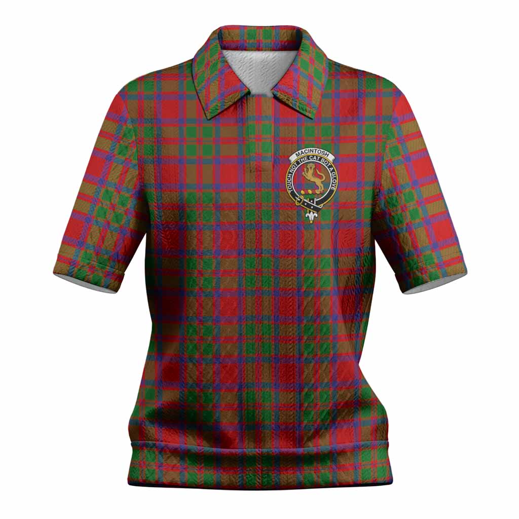 MacIntosh (McIntosh) Tartan Women’s Polo Sweater Top with Family Crest