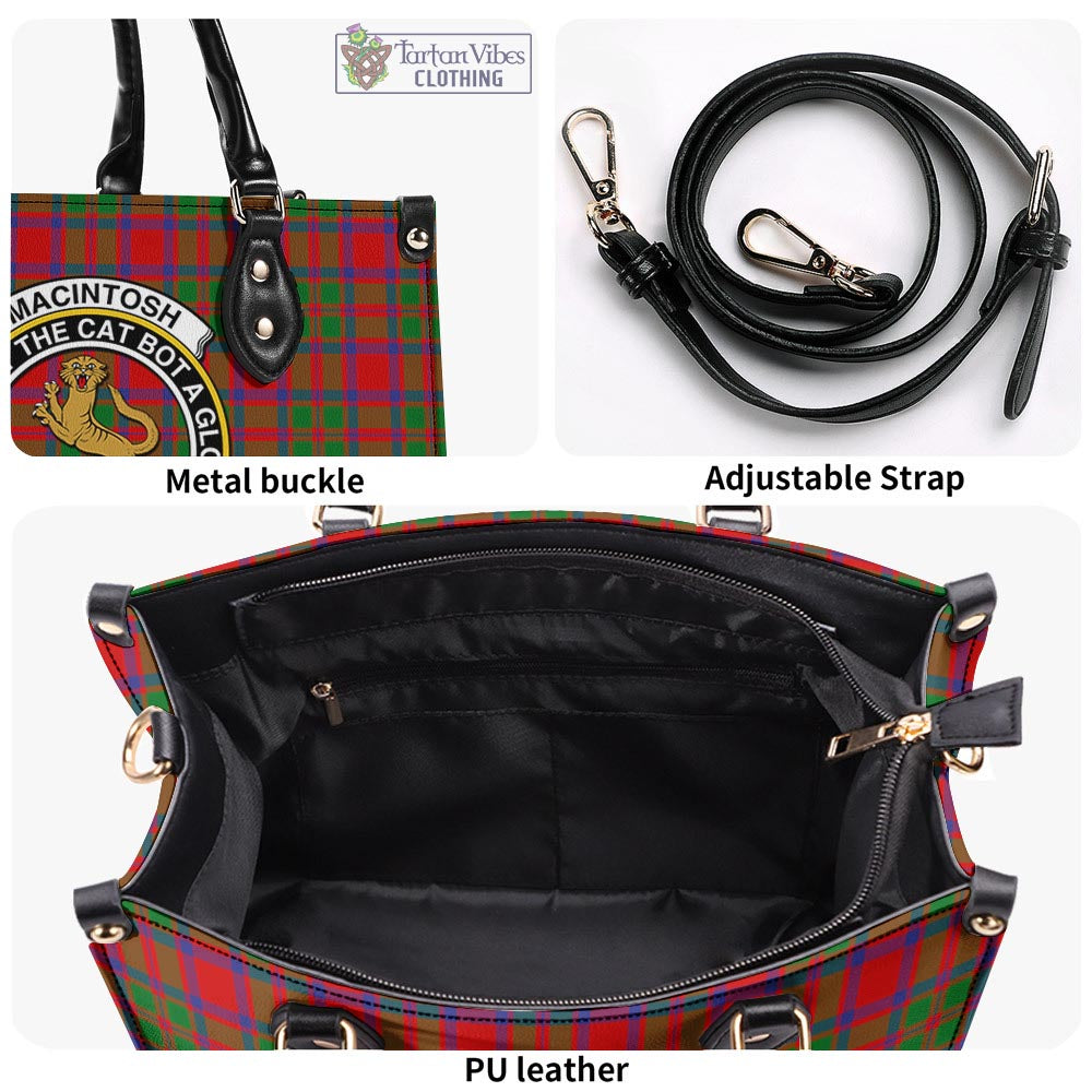 MacIntosh (McIntosh) Tartan Luxury Leather Handbags with Family Crest - Tartan Vibes Clothing