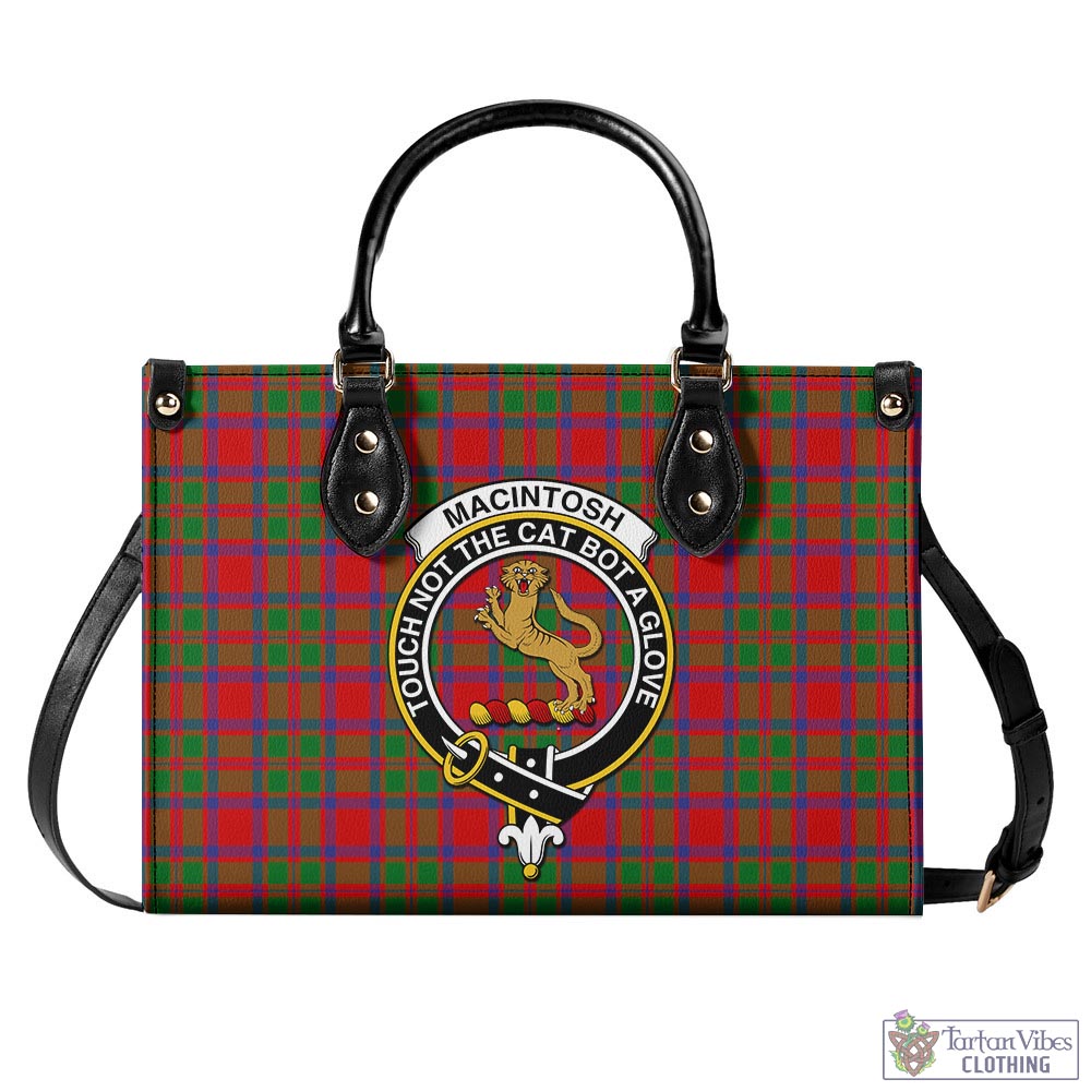 MacIntosh (McIntosh) Tartan Luxury Leather Handbags with Family Crest - Tartan Vibes Clothing