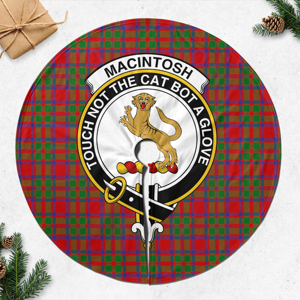 MacIntosh (McIntosh) Tartan Christmas Tree Skirt with Family Crest 47*47 inch - Tartan Vibes Clothing