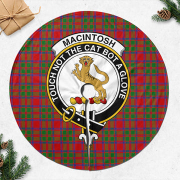 MacIntosh (McIntosh) Tartan Christmas Tree Skirt with Family Crest