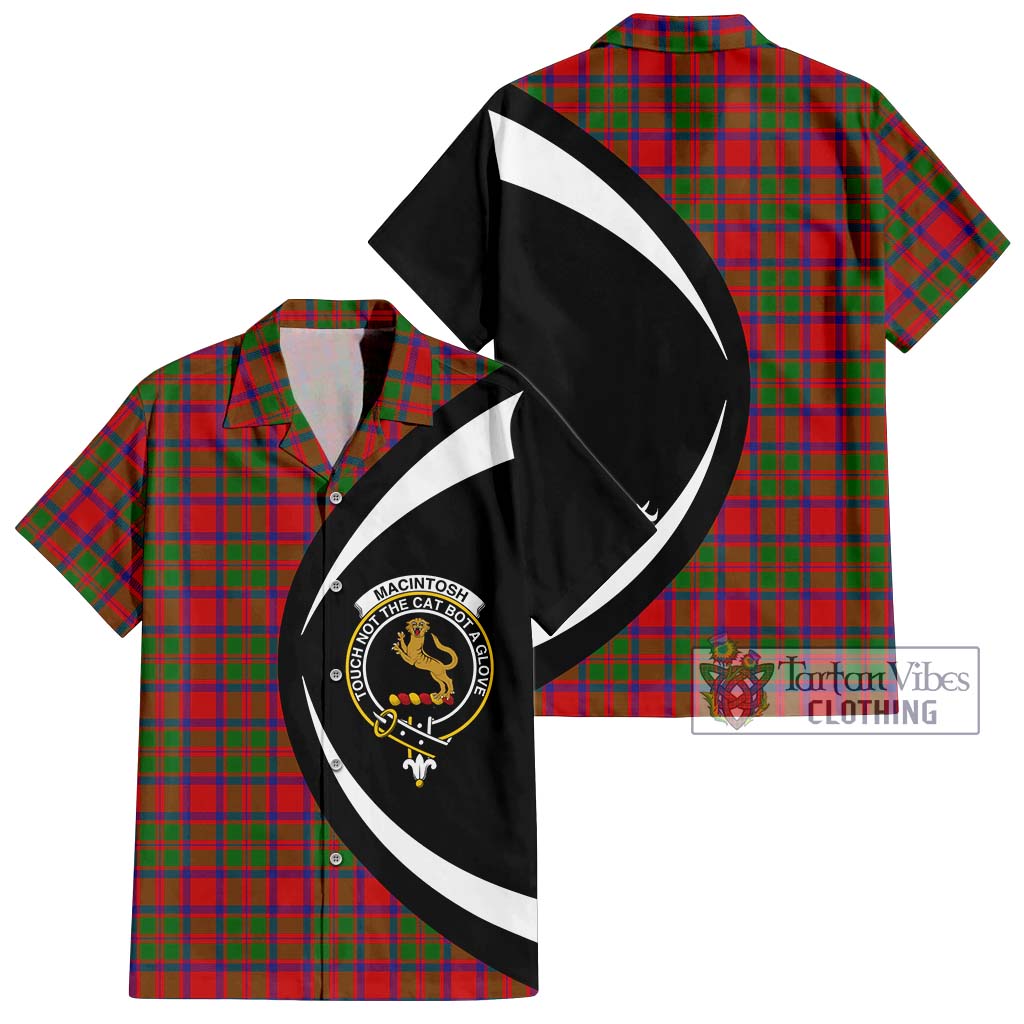 MacIntosh (McIntosh) Tartan Short Sleeve Button Up with Family Crest Circle Style Kid - Tartan Vibes Clothing