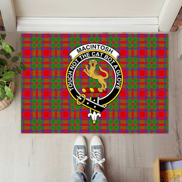 MacIntosh Modern Tartan Door Mat with Family Crest - Tartanvibesclothing