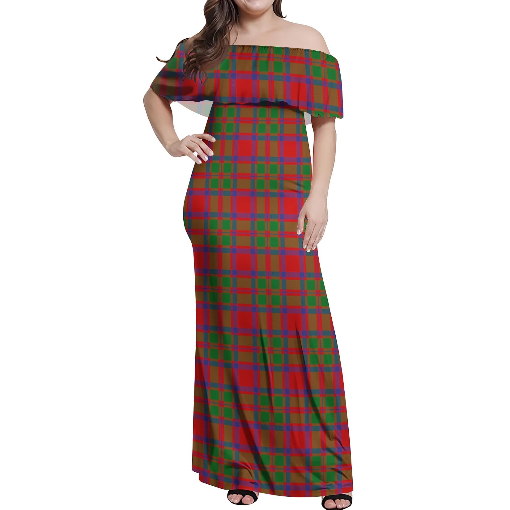 MacIntosh (McIntosh) Tartan Off Shoulder Long Dress Women's Dress - Tartan Vibes Clothing