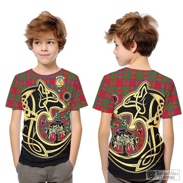 MacIntosh (McIntosh) Tartan Kid T-Shirt with Family Crest Celtic Wolf Style Youth XL Size14 - Tartan Vibes Clothing