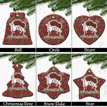 MacIntosh (McIntosh) Tartan Christmas Ceramic Ornaments with Scottish Gnome Playing Bagpipes Ceramic - Tartan Vibes Clothing