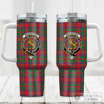 MacIntosh (McIntosh) Tartan Tumbler with Handle with Family Crest