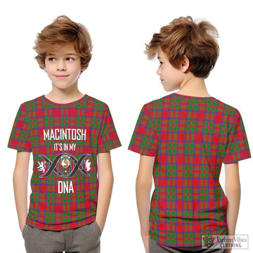 MacIntosh (McIntosh) Tartan Kid T-Shirt with Family Crest DNA In Me Style Youth XL Size14 - Tartan Vibes Clothing