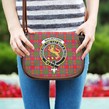 MacIntosh (McIntosh) Tartan Saddle Bag with Family Crest