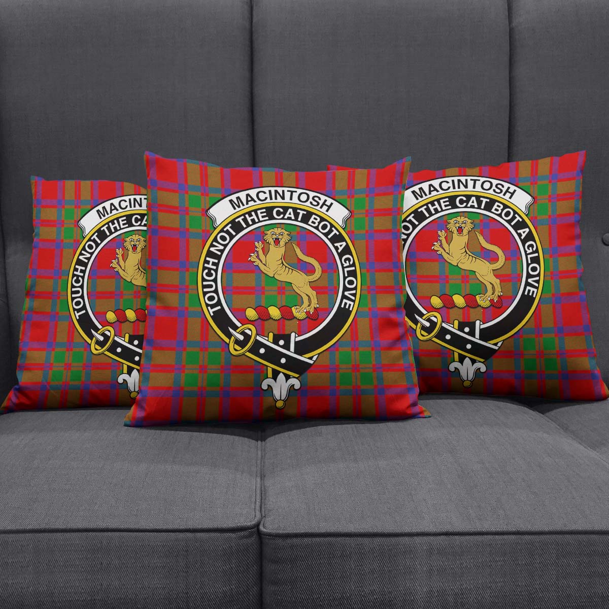MacIntosh (McIntosh) Tartan Pillow Cover with Family Crest Rectangle Pillow Cover 51*91cm - Tartan Vibes Clothing