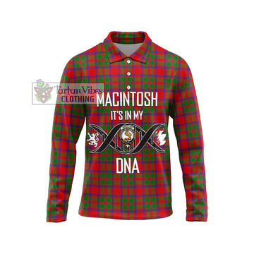 MacIntosh (McIntosh) Tartan Long Sleeve Polo Shirt with Family Crest DNA In Me Style Unisex - Tartan Vibes Clothing
