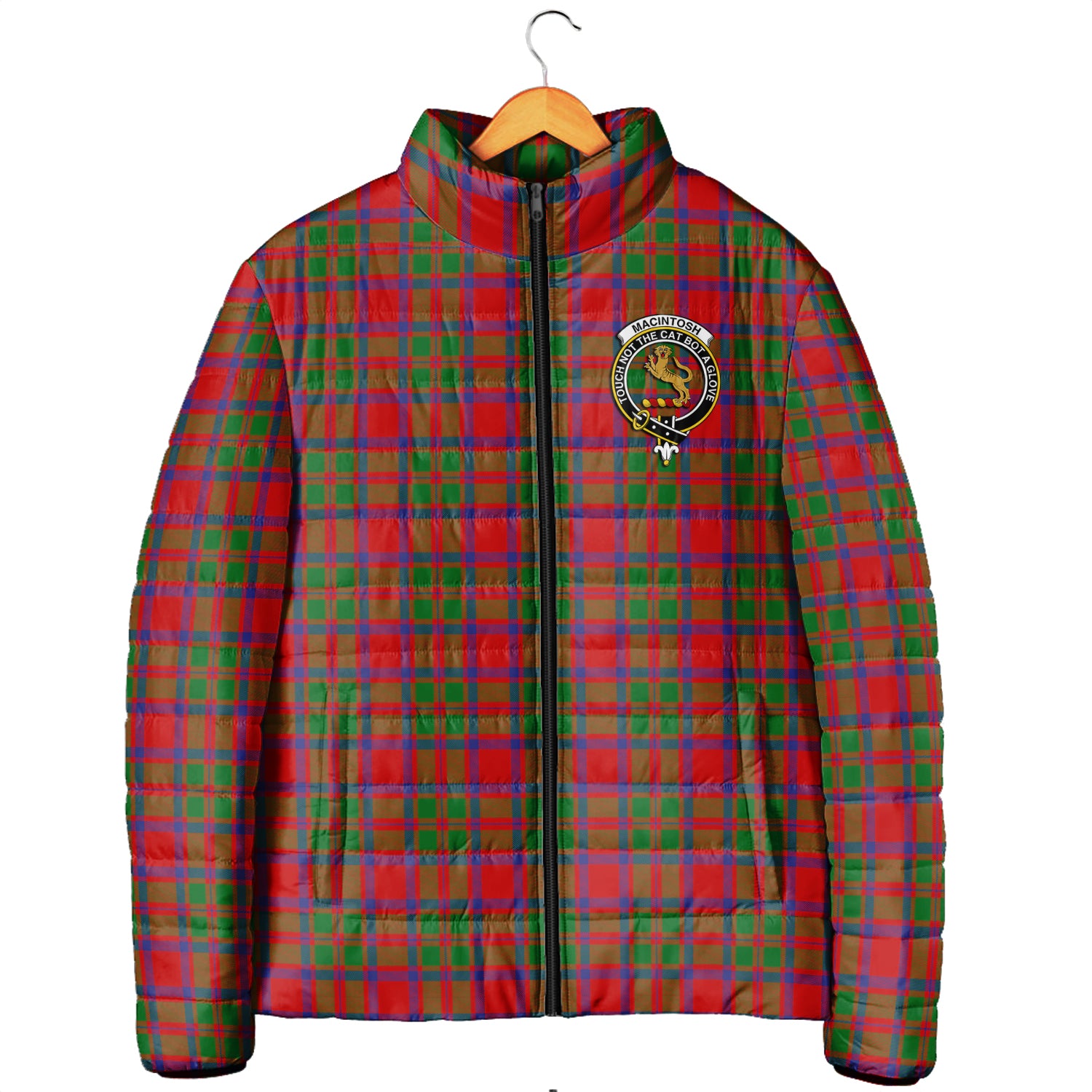 MacIntosh (McIntosh) Tartan Padded Jacket with Family Crest Men's Padded Jacket - Tartan Vibes Clothing
