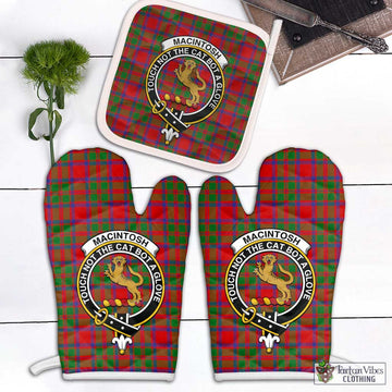 MacIntosh (McIntosh) Tartan Combo Oven Mitt & Pot-Holder with Family Crest