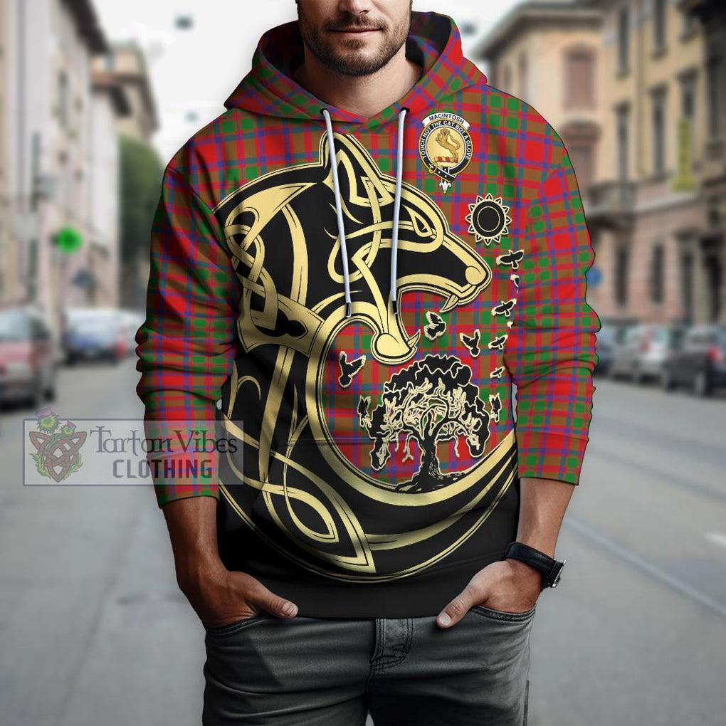 MacIntosh (McIntosh) Tartan Hoodie with Family Crest Celtic Wolf Style Zip Hoodie - Tartan Vibes Clothing