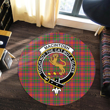MacIntosh (McIntosh) Tartan Round Rug with Family Crest Premium Round Rug - Tartan Vibes Clothing