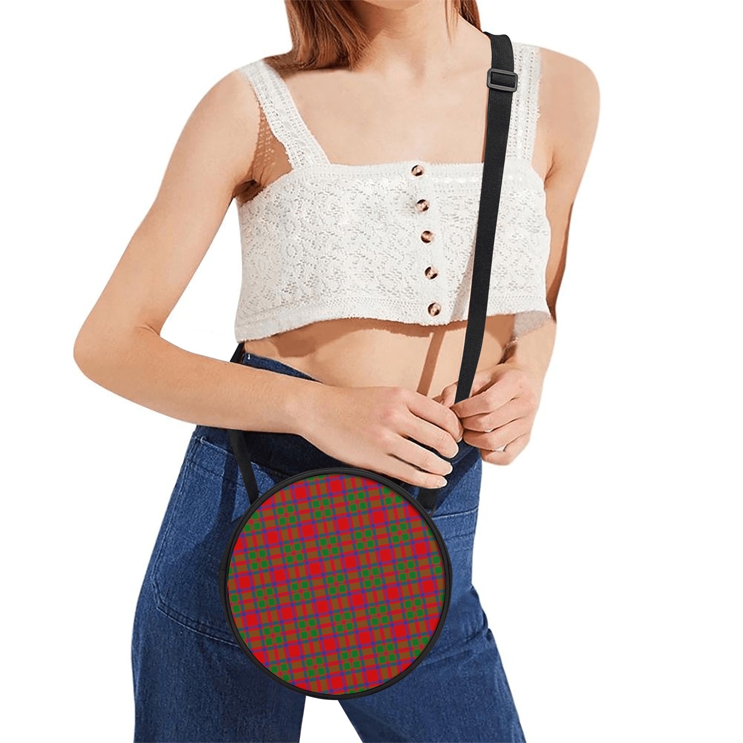 MacIntosh (McIntosh) Tartan Round Satchel Bags One Size 9*9*2.7 inch - Tartan Vibes Clothing