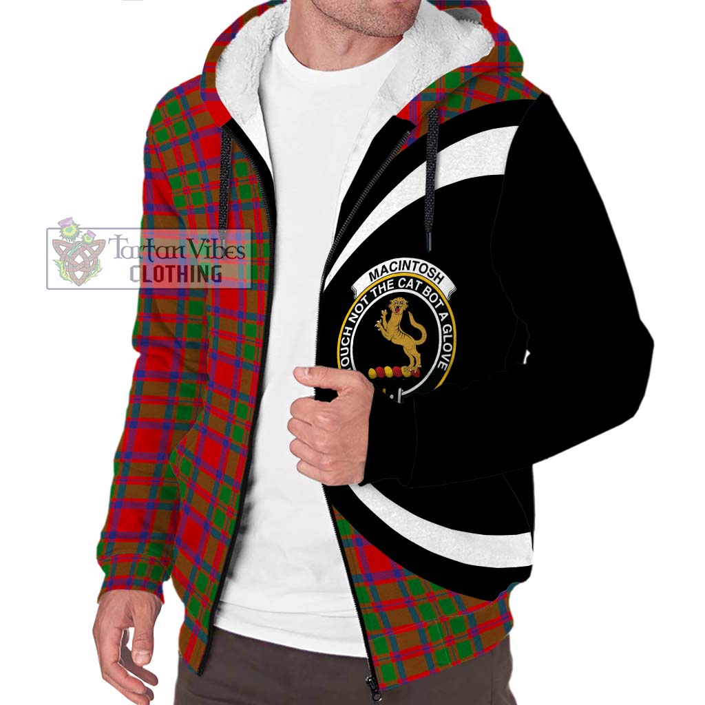 MacIntosh (McIntosh) Tartan Sherpa Hoodie with Family Crest Circle Style Unisex S - Tartan Vibes Clothing