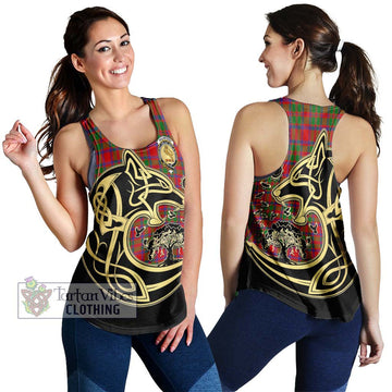 MacIntosh (McIntosh) Tartan Women's Racerback Tanks with Family Crest Celtic Wolf Style 4XL - Tartan Vibes Clothing