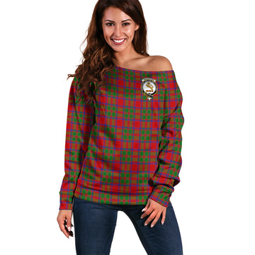 MacIntosh (McIntosh) Tartan Off Shoulder Women Sweater with Family Crest Women - Tartan Vibes Clothing