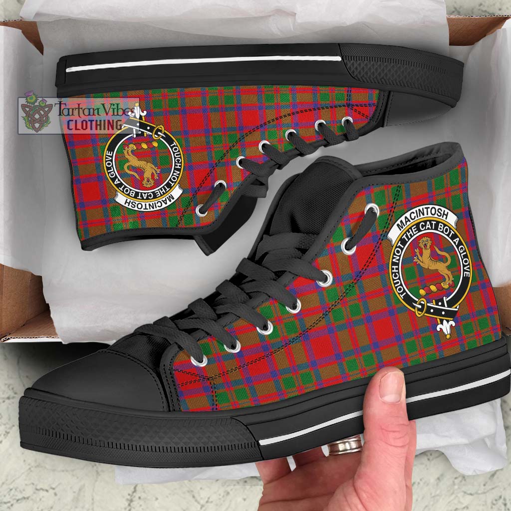 MacIntosh (McIntosh) Tartan High Top Shoes with Family Crest - Tartan Vibes Clothing