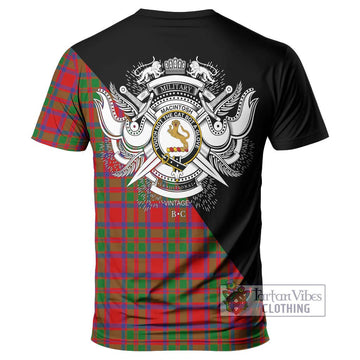 MacIntosh (McIntosh) Tartan T-Shirt with Family Crest and Military Logo Style - Tartanvibesclothing Shop