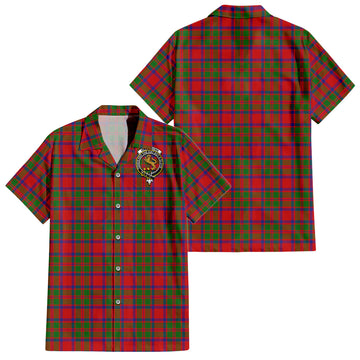 MacIntosh Modern Tartan Short Sleeve Button Down Shirt with Family Crest