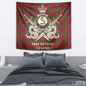 MacIntosh (McIntosh) Tartan Tapestry with Clan Crest and the Golden Sword of Courageous Legacy - Tartan Vibes Clothing