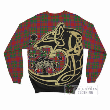 MacIntosh (McIntosh) Tartan Sweatshirt with Family Crest Celtic Wolf Style - Tartan Vibes Clothing