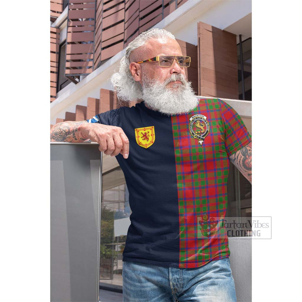 Tartan Vibes Clothing MacIntosh Modern Tartan Cotton T-shirt with Scottish Lion Royal Arm Half Style