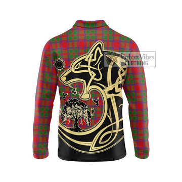MacIntosh (McIntosh) Tartan Long Sleeve Polo Shirt with Family Crest Celtic Wolf Style - Tartan Vibes Clothing