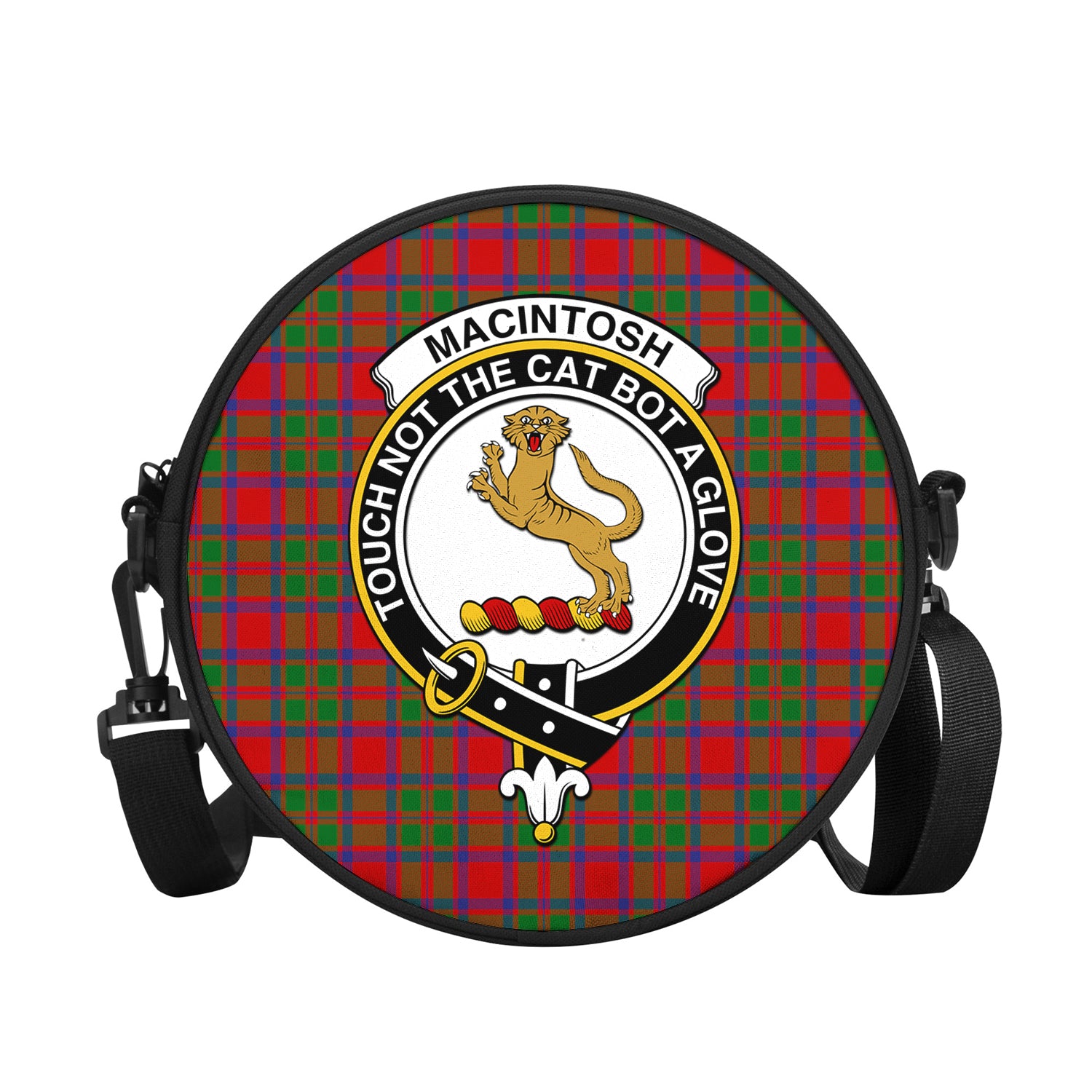 MacIntosh (McIntosh) Tartan Round Satchel Bags with Family Crest - Tartan Vibes Clothing