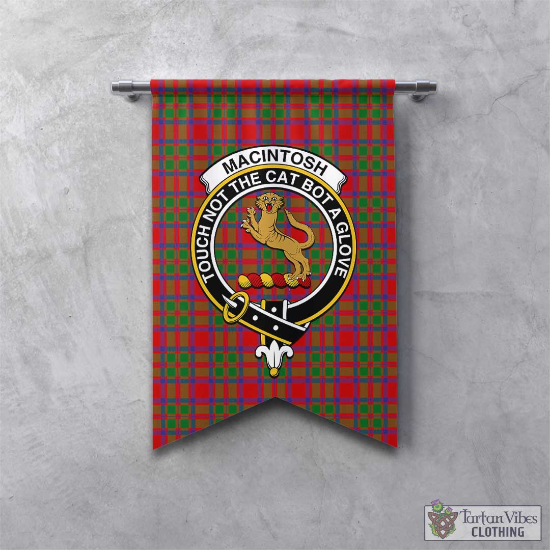 Tartan Vibes Clothing MacIntosh Modern Tartan Gonfalon, Tartan Banner with Family Crest