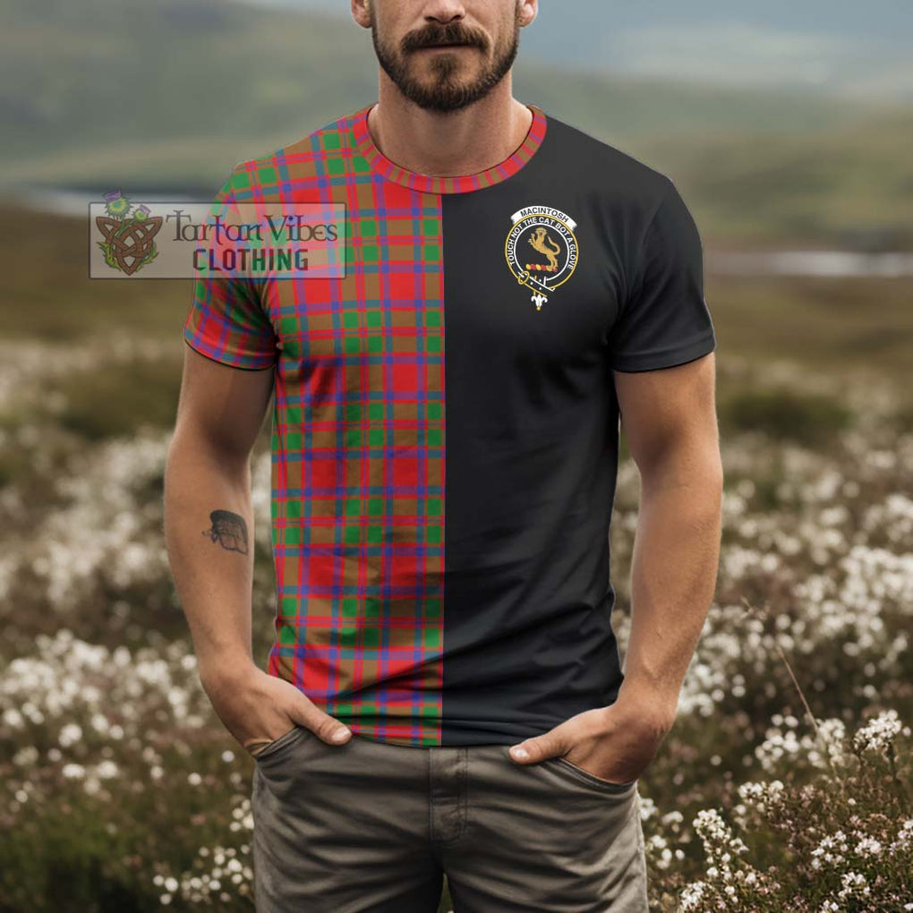 MacIntosh (McIntosh) Tartan T-Shirt with Family Crest and Half Of Me Style - Tartan Vibes Clothing