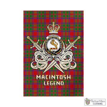 MacIntosh (McIntosh) Tartan Garden Flag with Clan Crest and the Golden Sword of Courageous Legacy