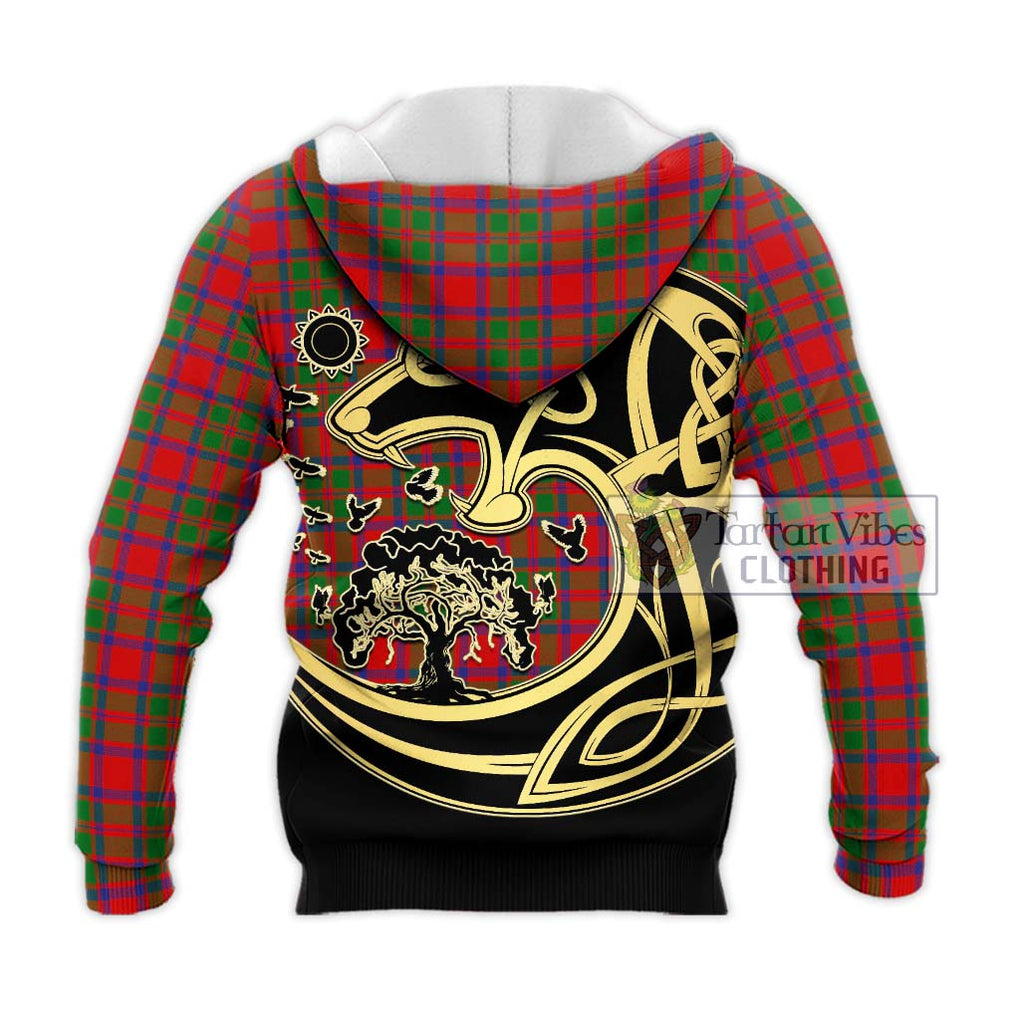 MacIntosh (McIntosh) Tartan Knitted Hoodie with Family Crest Celtic Wolf Style - Tartan Vibes Clothing