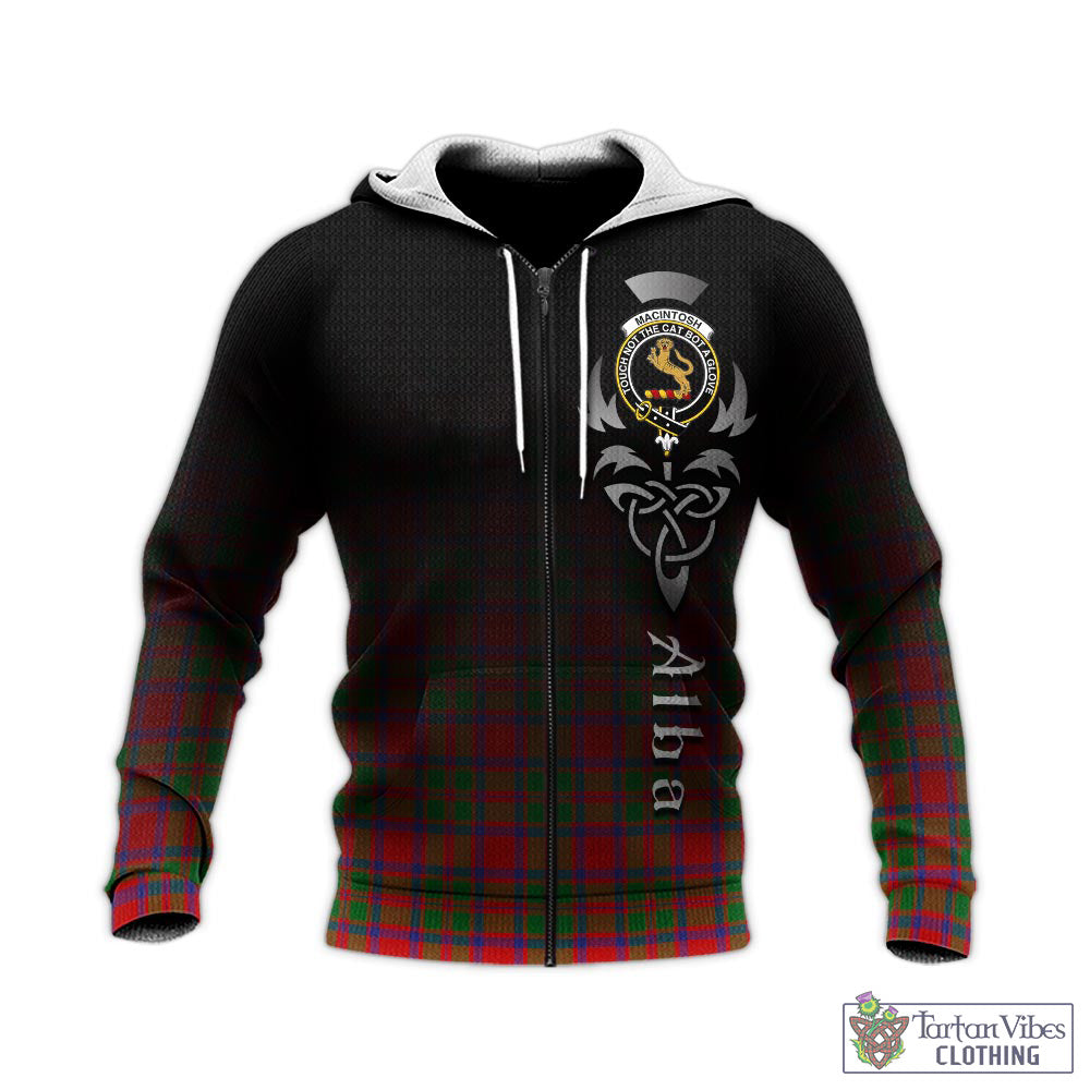 MacIntosh (McIntosh) Tartan Knitted Hoodie Featuring Alba Gu Brath Family Crest Celtic Inspired - Tartan Vibes Clothing