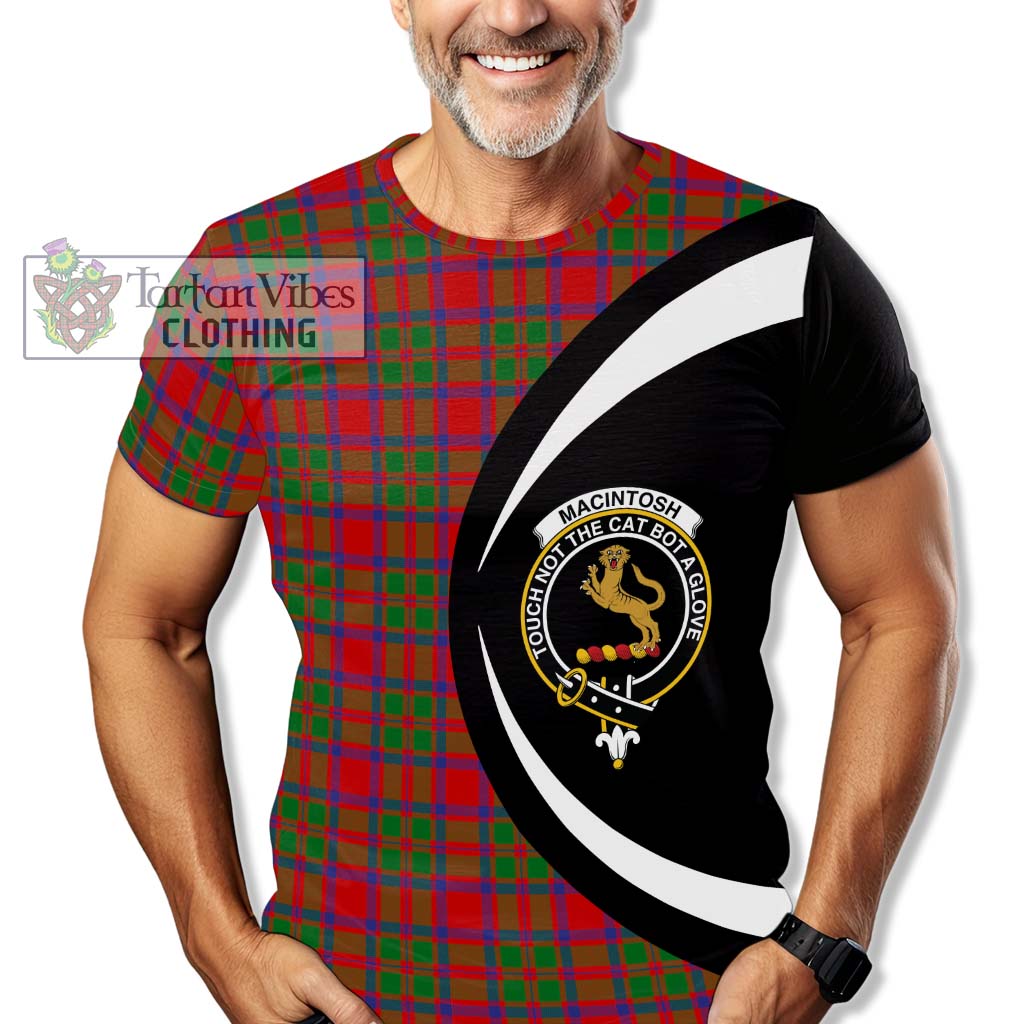 MacIntosh (McIntosh) Tartan T-Shirt with Family Crest Circle Style - Tartan Vibes Clothing