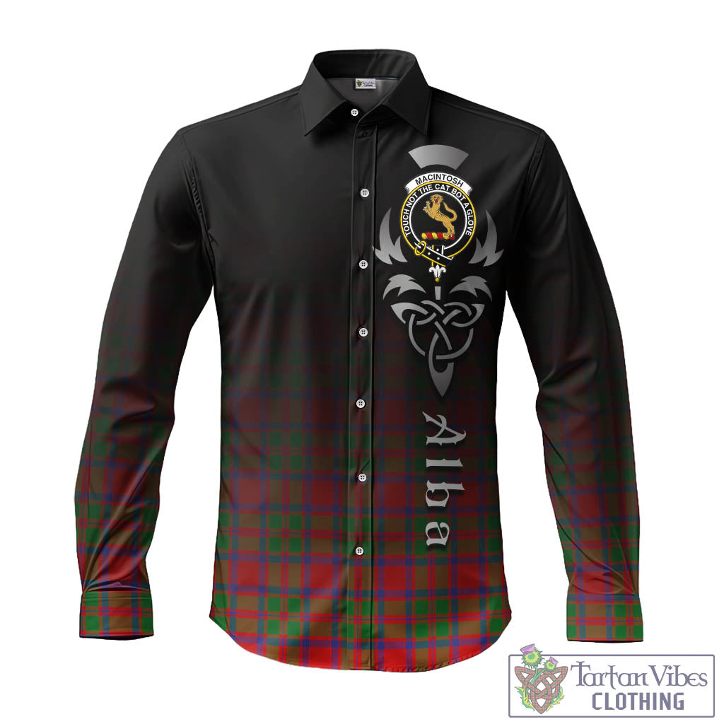 MacIntosh (McIntosh) Tartan Long Sleeve Button Up Featuring Alba Gu Brath Family Crest Celtic Inspired - Tartan Vibes Clothing