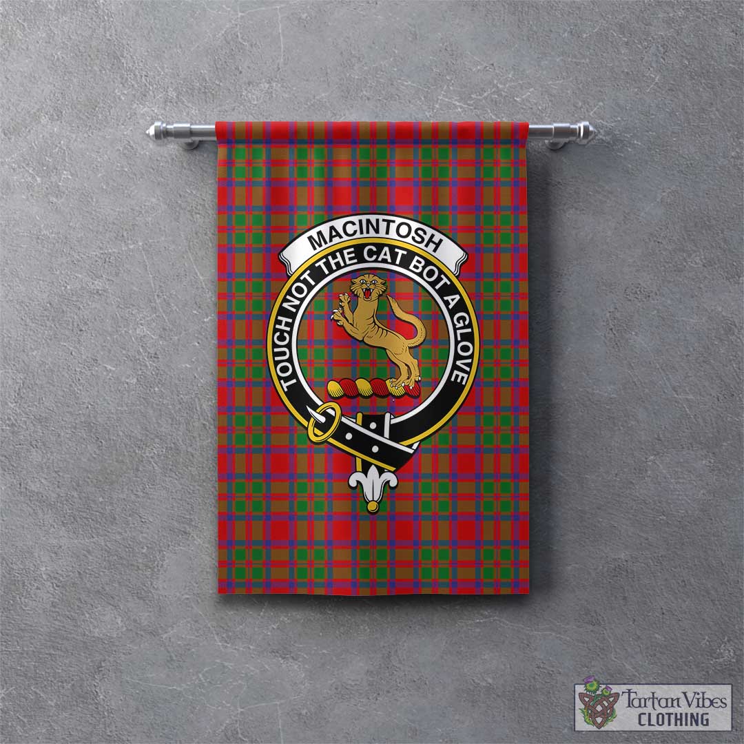 Tartan Vibes Clothing MacIntosh Modern Tartan Gonfalon, Tartan Banner with Family Crest