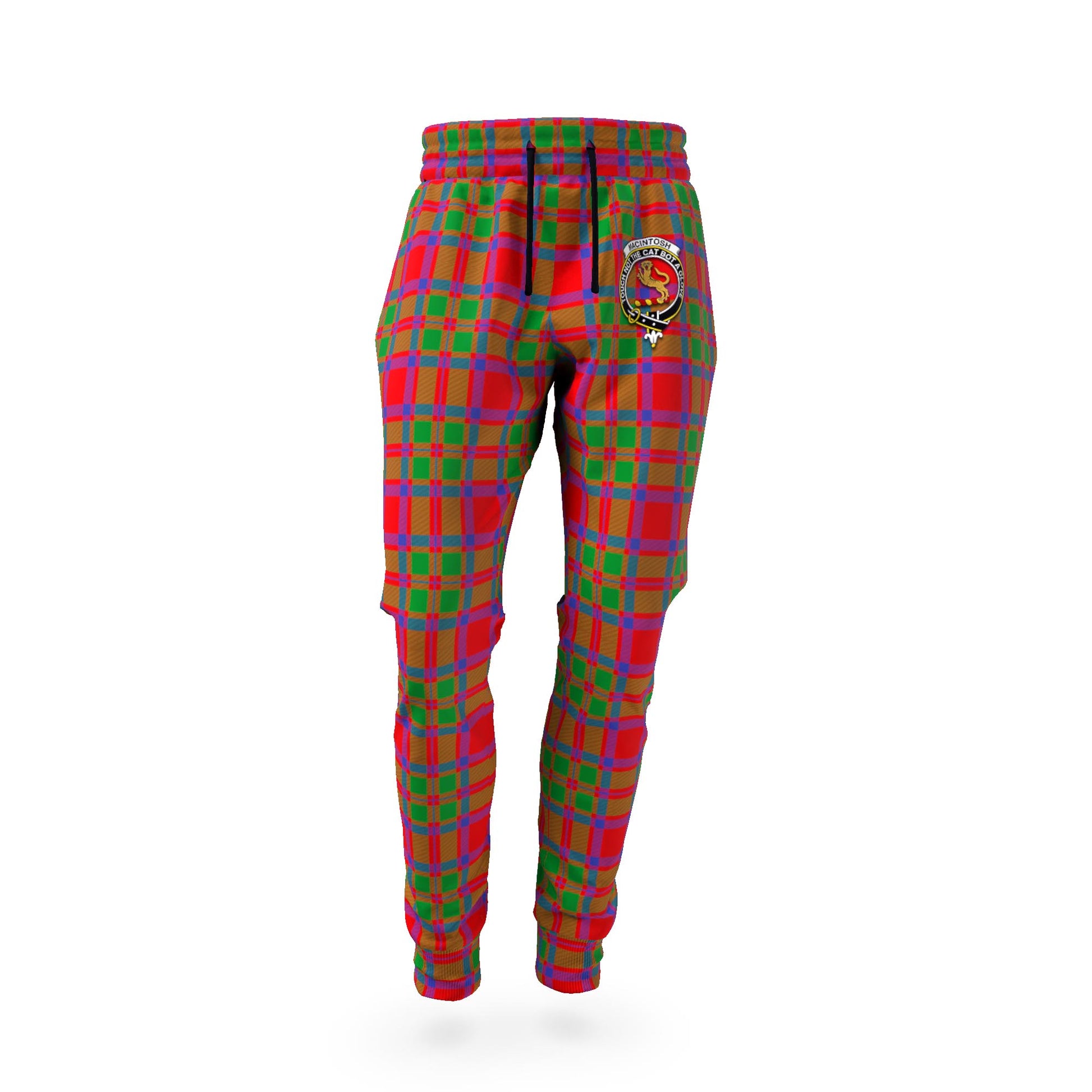 MacIntosh (McIntosh) Tartan Joggers Pants with Family Crest - Tartan Vibes Clothing