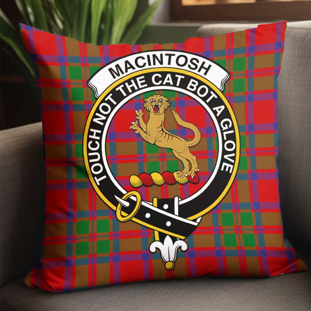 MacIntosh (McIntosh) Tartan Pillow Cover with Family Crest - Tartan Vibes Clothing