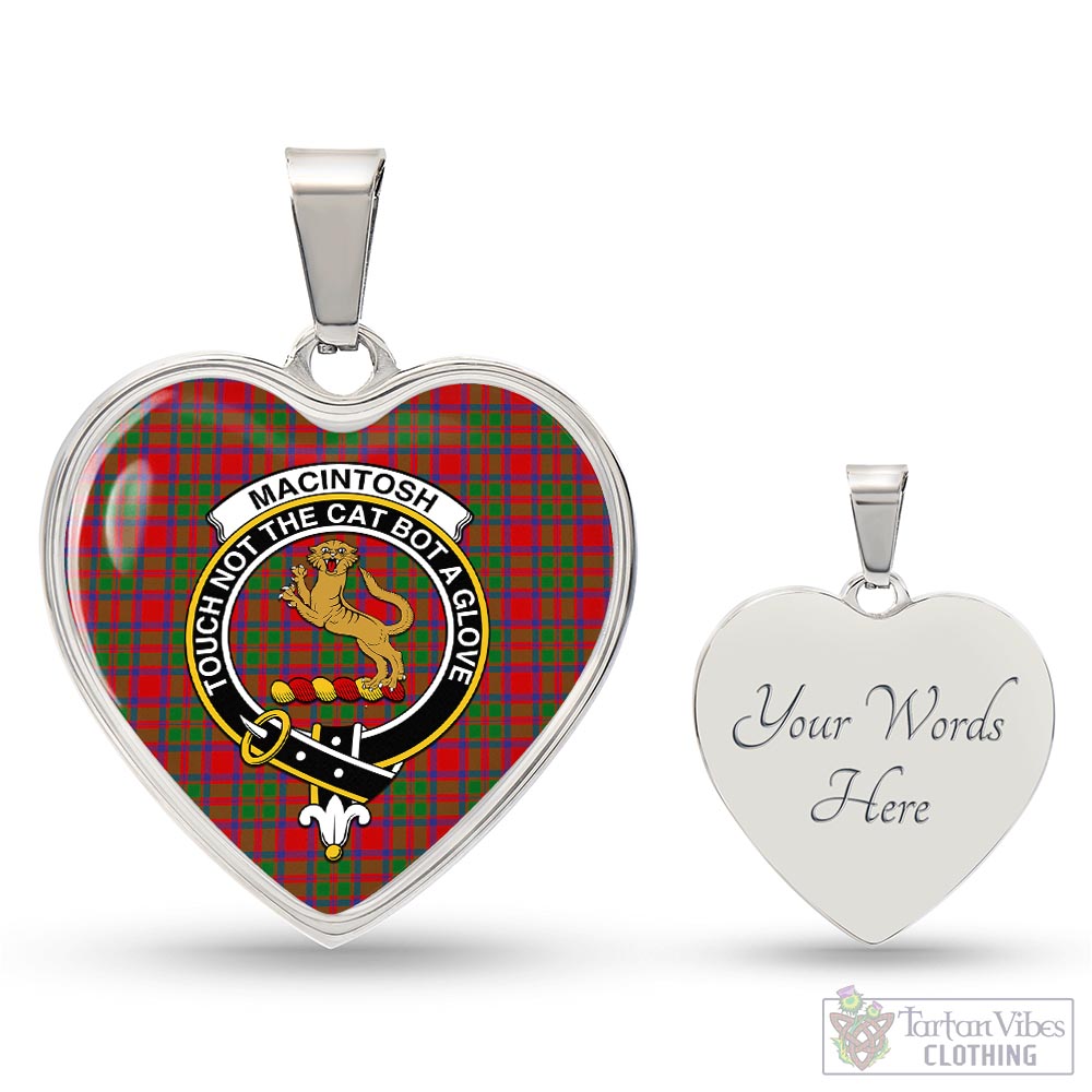 MacIntosh (McIntosh) Tartan Heart Necklace with Family Crest Luxury Necklace (Silver) Yes - Tartan Vibes Clothing