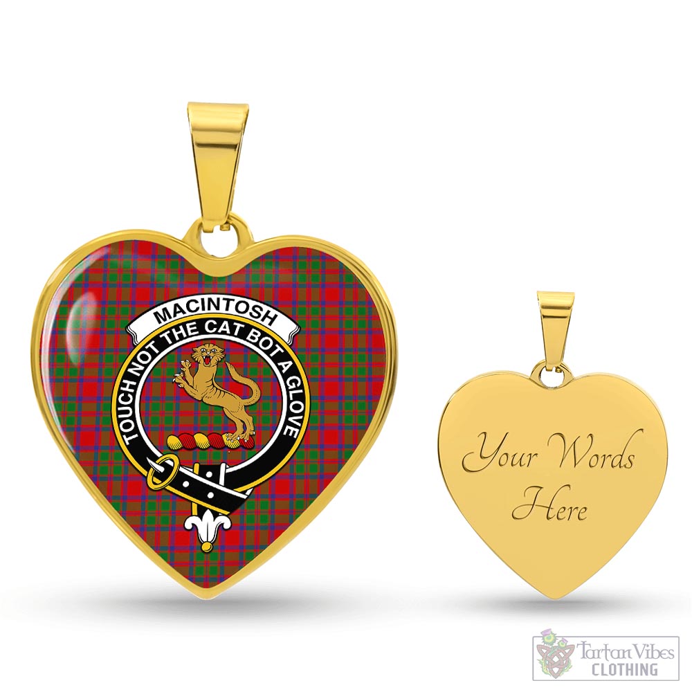 MacIntosh (McIntosh) Tartan Heart Necklace with Family Crest Luxury Necklace (Gold) Yes - Tartan Vibes Clothing