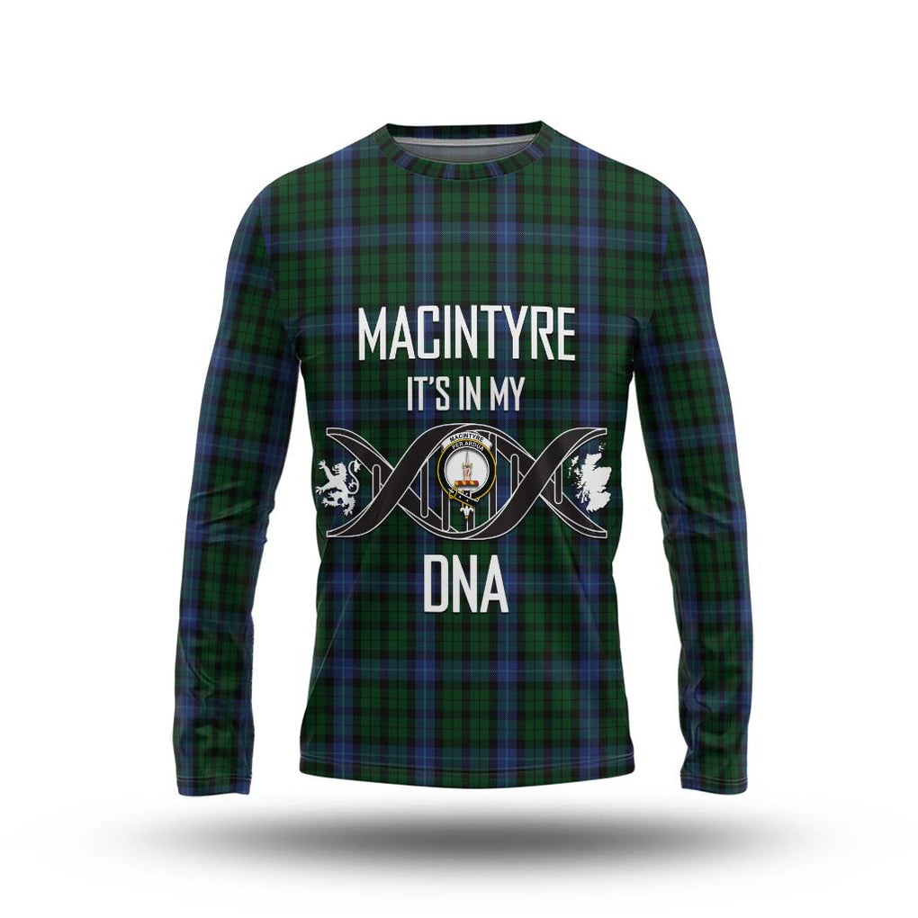 MacIntyre (McIntyre) Tartan Long Sleeve T-Shirt with Family Crest DNA In Me Style Unisex - Tartanvibesclothing Shop