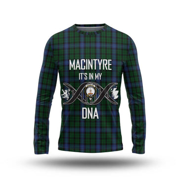 MacIntyre (McIntyre) Tartan Long Sleeve T-Shirt with Family Crest DNA In Me Style Unisex - Tartanvibesclothing Shop